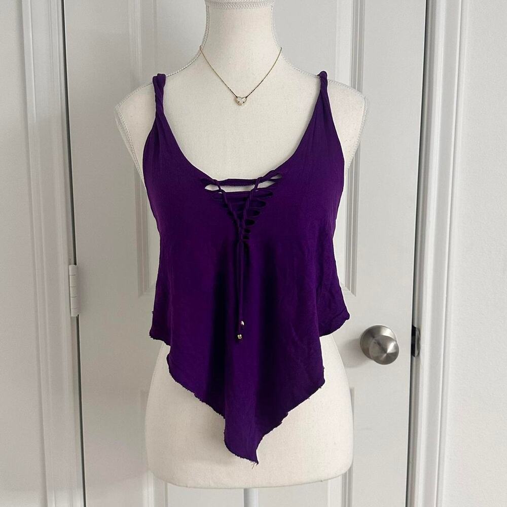Deep Purple Size Small Vintage Grunge -Y2K Backless Top